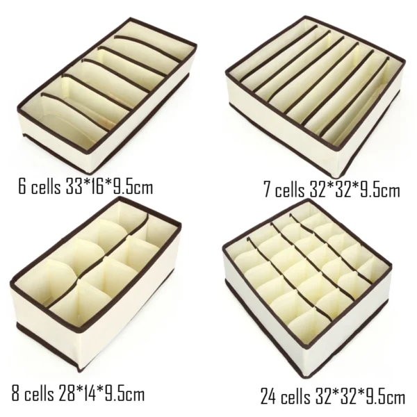 Foldable Storage Organizer Box – Multi-Cell Divider for Socks, Underwear, Stationery & More - Image 2